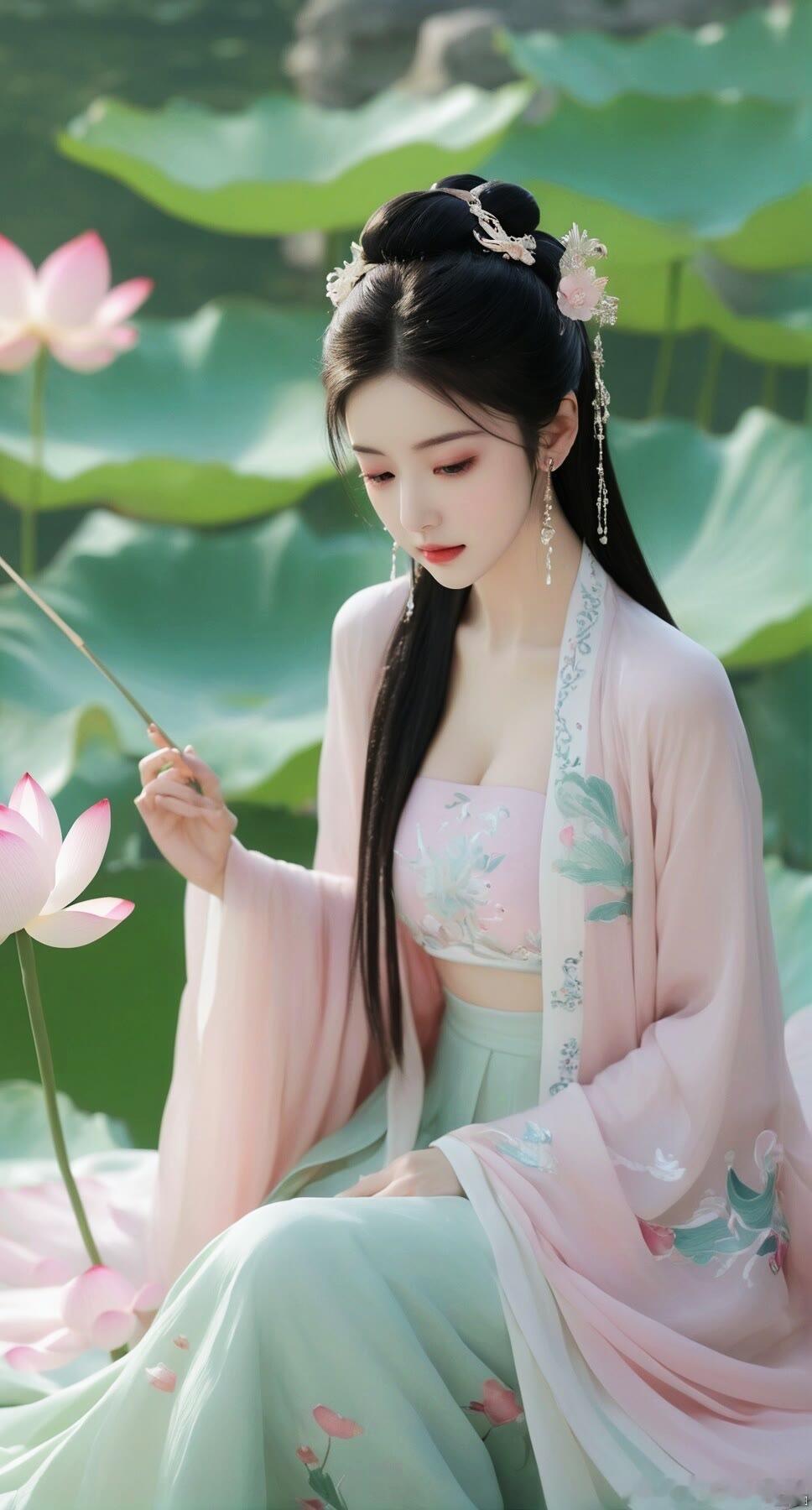 荷花仙子古代美人古风美女荷花仙子