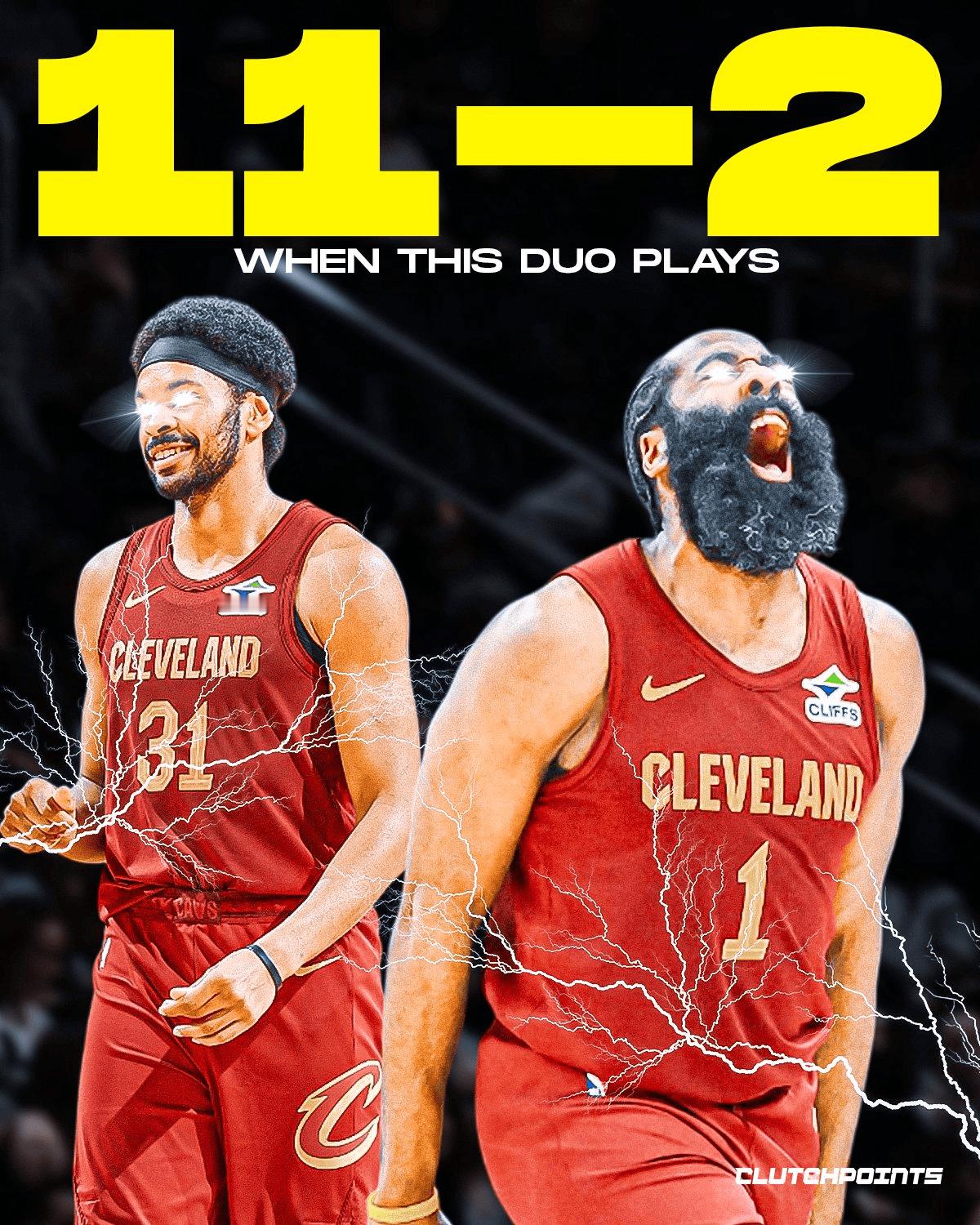 浪姐排名季后赛的骑士，太值得期待了！本赛季哈登和阿伦同时出战的情况下，骑士战绩1