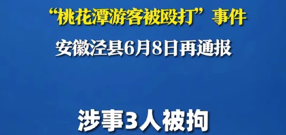 泾县桃花潭景区餐馆老板打人事件通告表面上看是很严厉:打人者被拘留；赔钱900