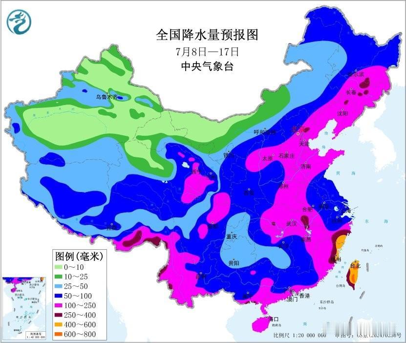 午间山东最新重要天气预报：山东强降雨持续，未来10天降水量将超100毫米！