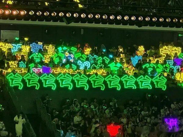 丁禹兮内场灯牌小海棠和丁禹兮的双向奔赴太好嗑了！满场绿海是粉丝的底气，逆应援的