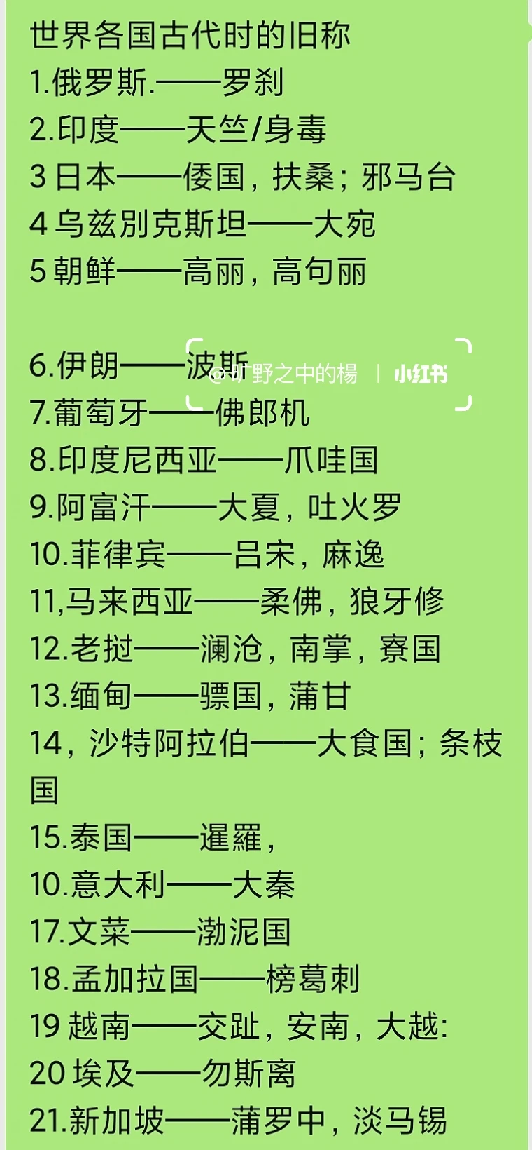 中国对世界各国的旧称，古代国名