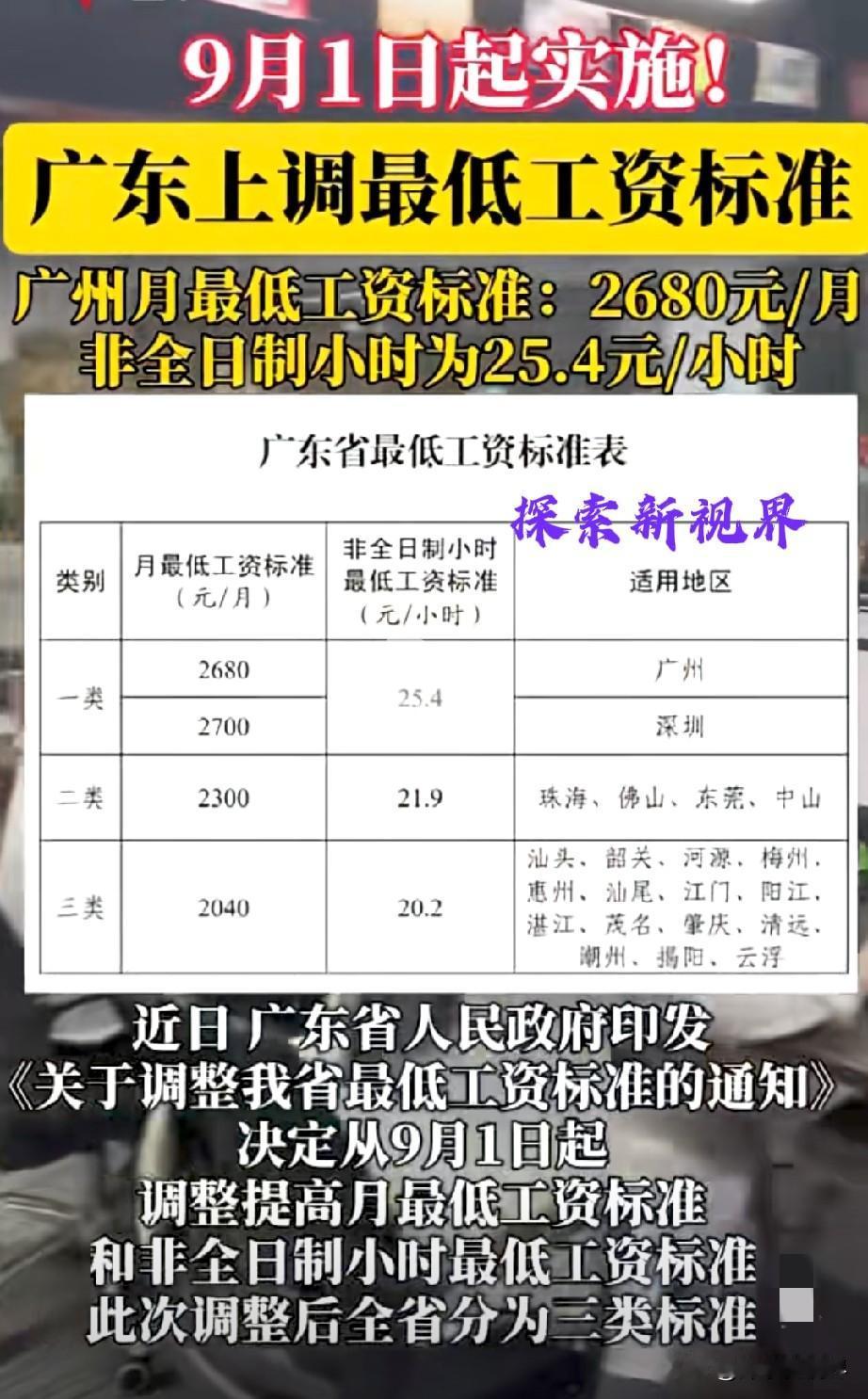 “广州15元一小时一大堆吗？”9月1日起实施！广东上调最低工资标准，广州月最低工