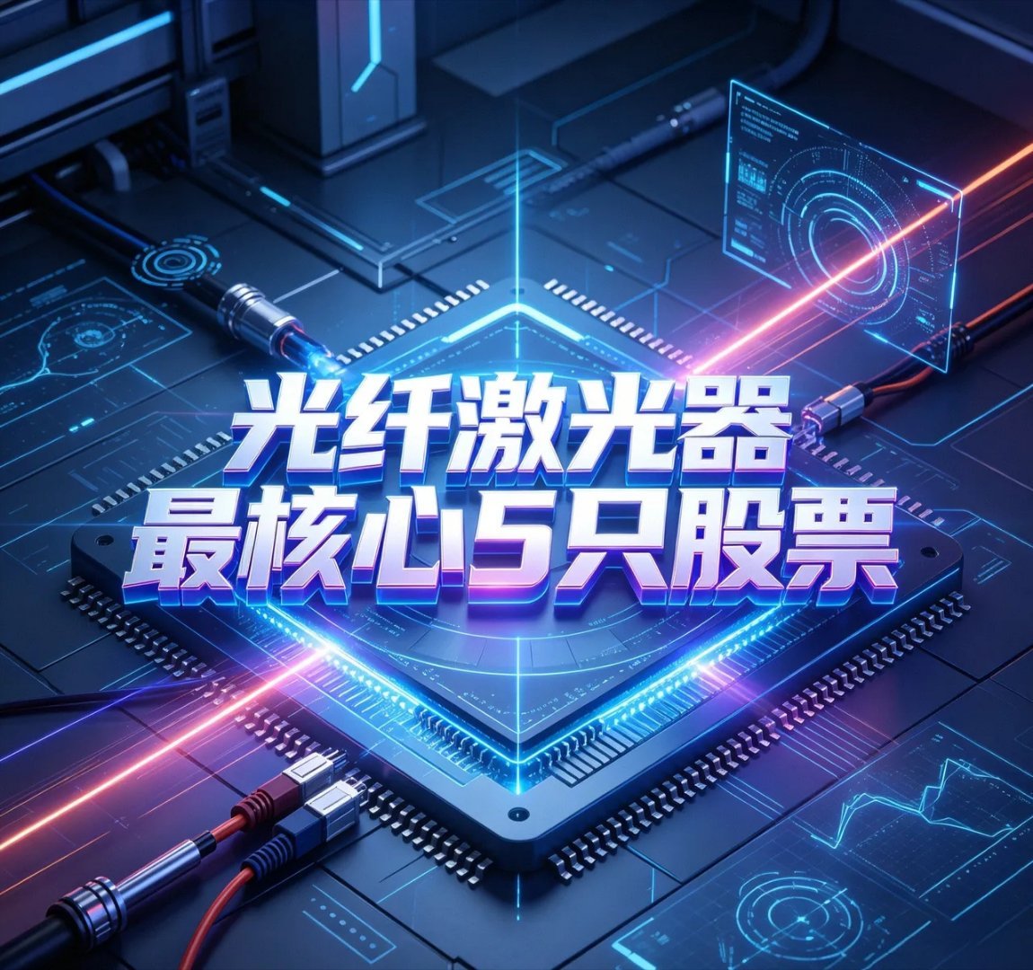 光纤激光器最核心5只股票1. 锐科激光300747国内光纤激光器绝对龙头，全球