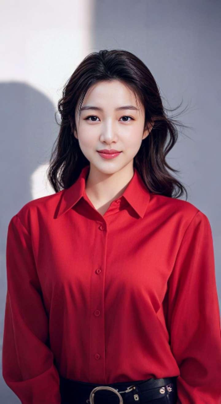 AI扩图AI红衫佳人