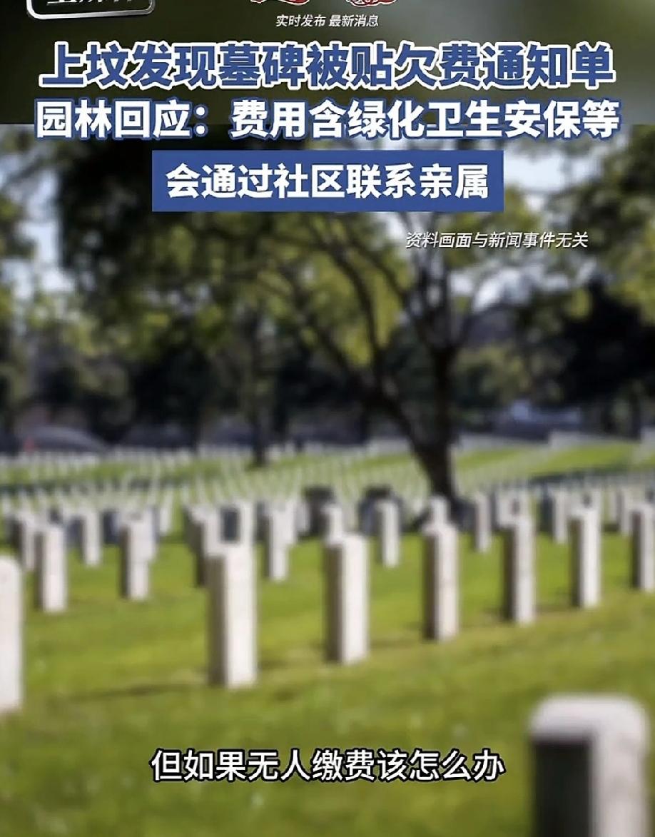 “墓碑被贴条了！”云南昆明，男子清明上坟祭祖，发现墓碑上竟然贴了张欠费通知单，如