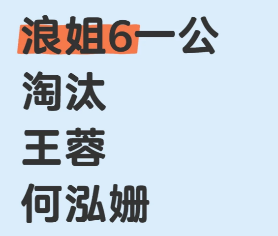 浪姐6的一公结束了，王蓉与何泓姗被淘汰了何泓姗倒是不意外，听粉丝说，就签了一