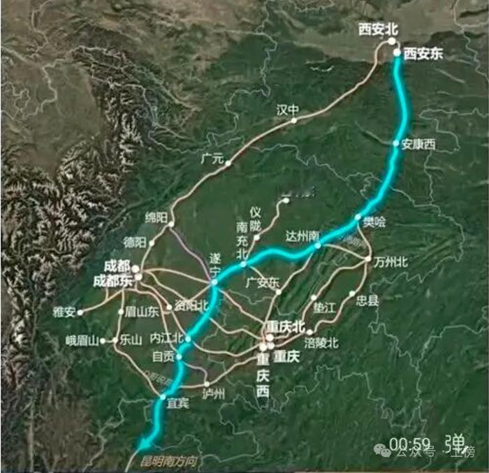 没想到通过西渝达州线路和成南达万以及绵遂内泸铁路组成了京昆高铁第二线路。通过走渝