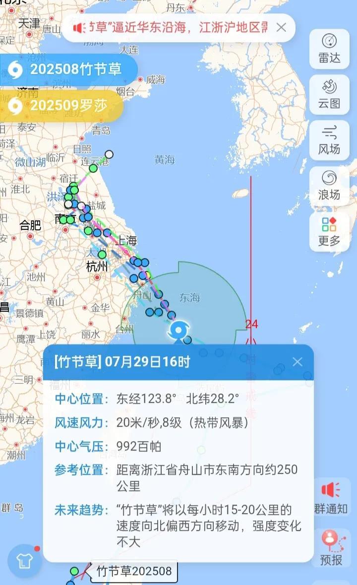 八号台风竹节草虽然强度不大，到目前为止也只能算是八级热带风暴等级，但江浙沿海地区