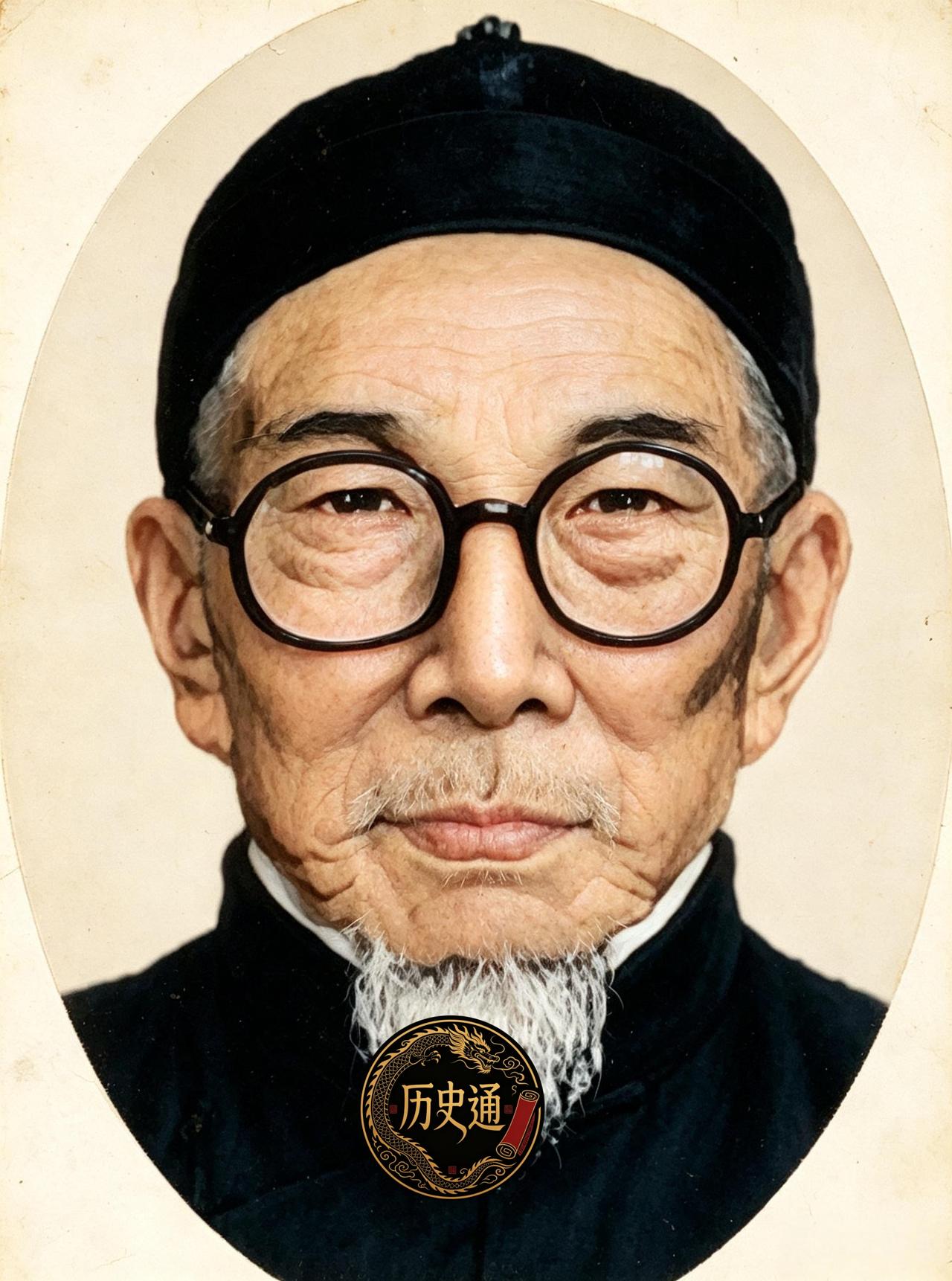 这位戴着眼镜，难掩睿智眼神，一脸正气的老者曾在末科殿试中夺得全国第十七名的好成绩