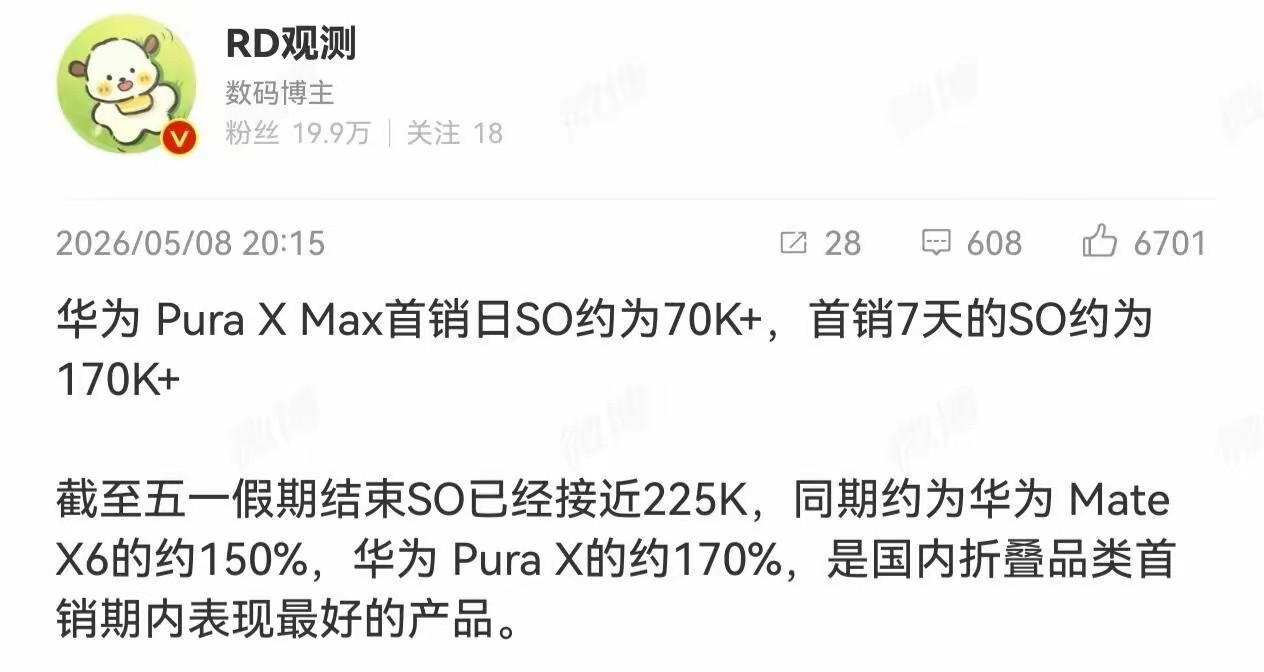 三星华为阔折叠国内首销日销量对比