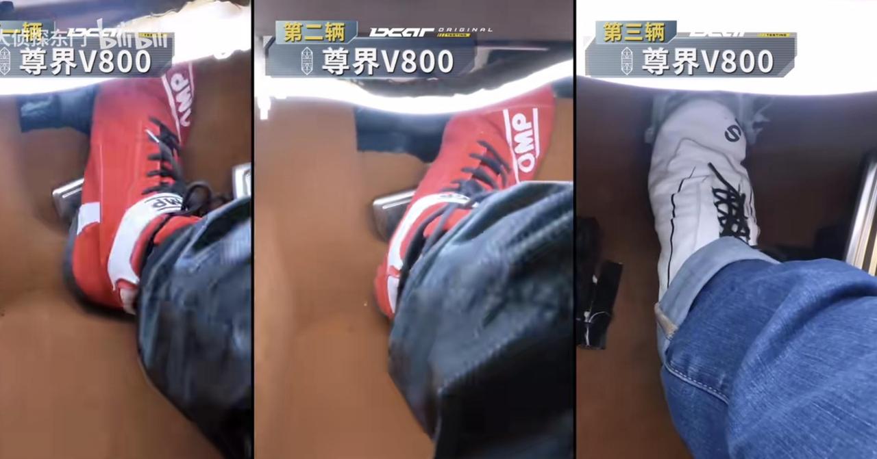 懂车帝测试过程中3台尊界V800刹车踏板支架断裂？我认真看了视频，连断3台刹车，