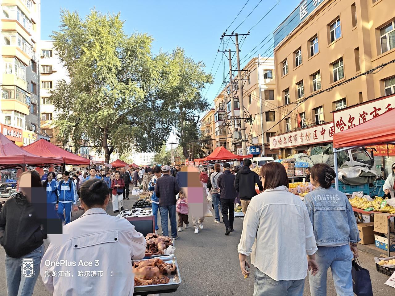 我上个月回哈尔滨，在司徒街早市，靠香坊公园西门南边卖猪肉床子，一个女的卖猪肉，案