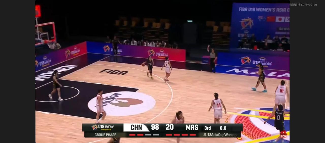 太残暴了！三节，U18女篮98：20领先马来西亚，单节22：0！U18亚洲杯首