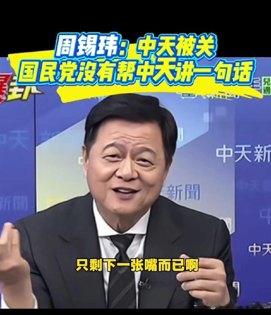周锡玮气得直拍桌：现在的国民党，只剩一张嘴！他在节目里痛批，当年民进党封杀