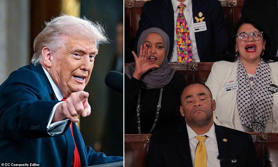川普痛批两名民主党女议员。“当你看到智商低下的伊尔汗·奥马尔和拉茜达·塔利布昨