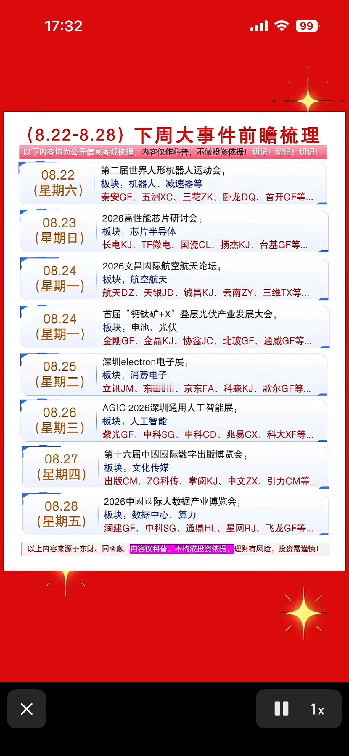 8月22日下周大事件前瞻梳理，提前了解热点。下周财经和产业界都有不少大事件。