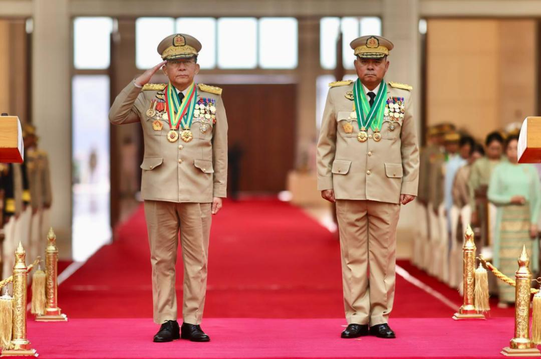 敏大将卸任缅甸国防军总司令一职！在3月30日上午，敏大将将职务转接给耶温乌上