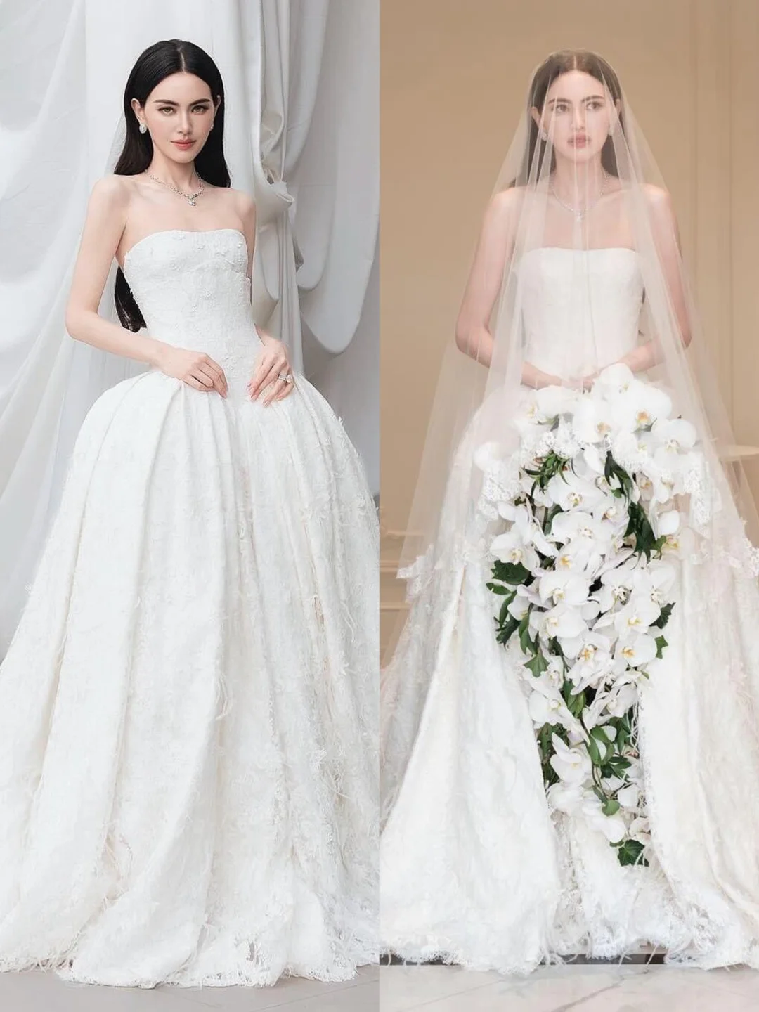 mai晒了婚礼图，婚纱来自Gucci定制！