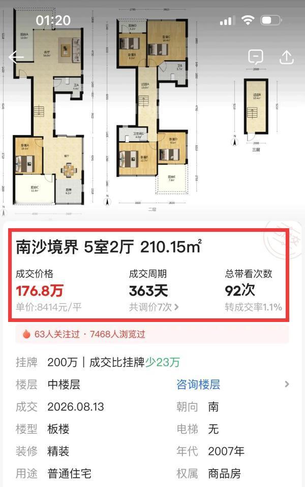 【你敢信！南沙境界五房叠墅仅176万成交！】别墅作为特别的土豪向成品，由于产品稀