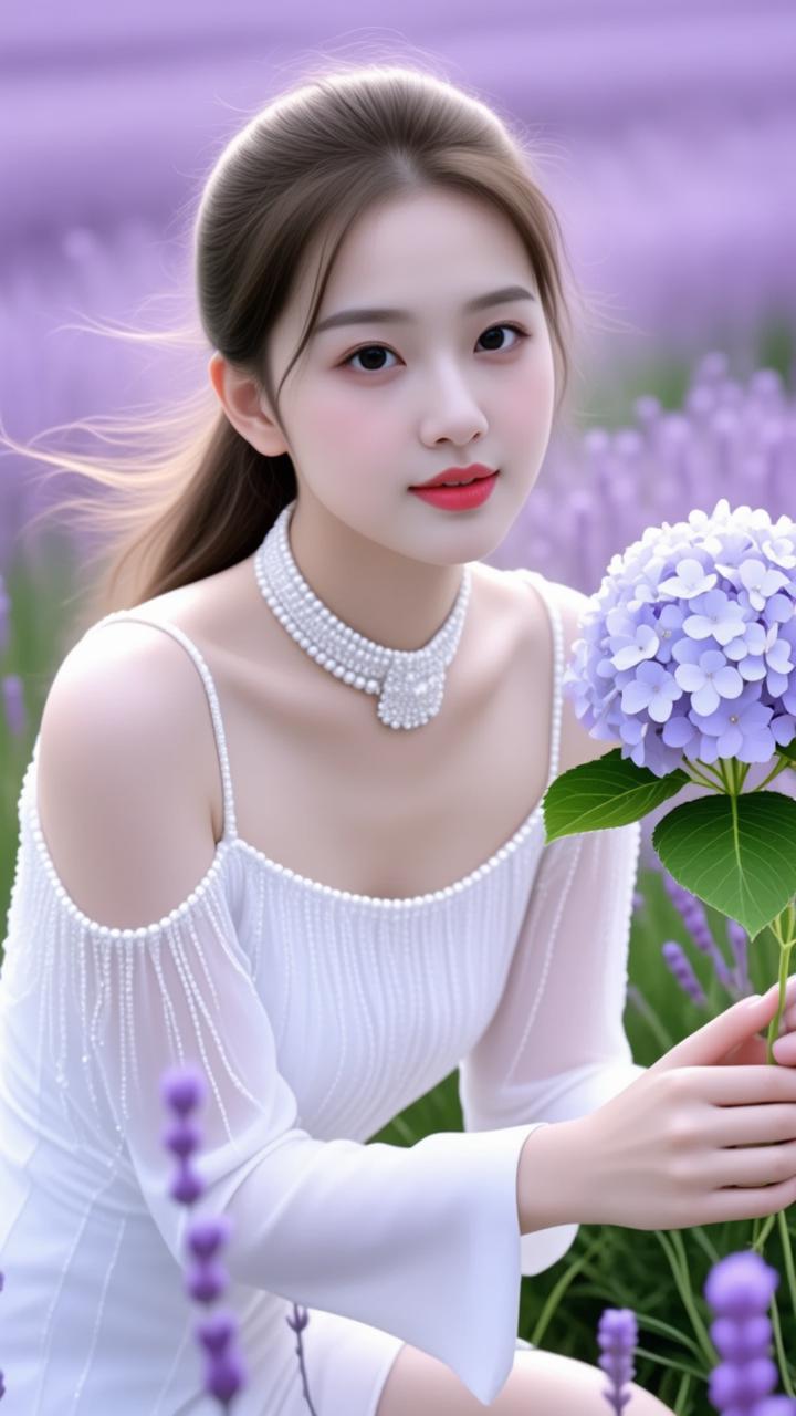 梦幻花海中的仙女，温柔优雅，宛如童话中的公主。