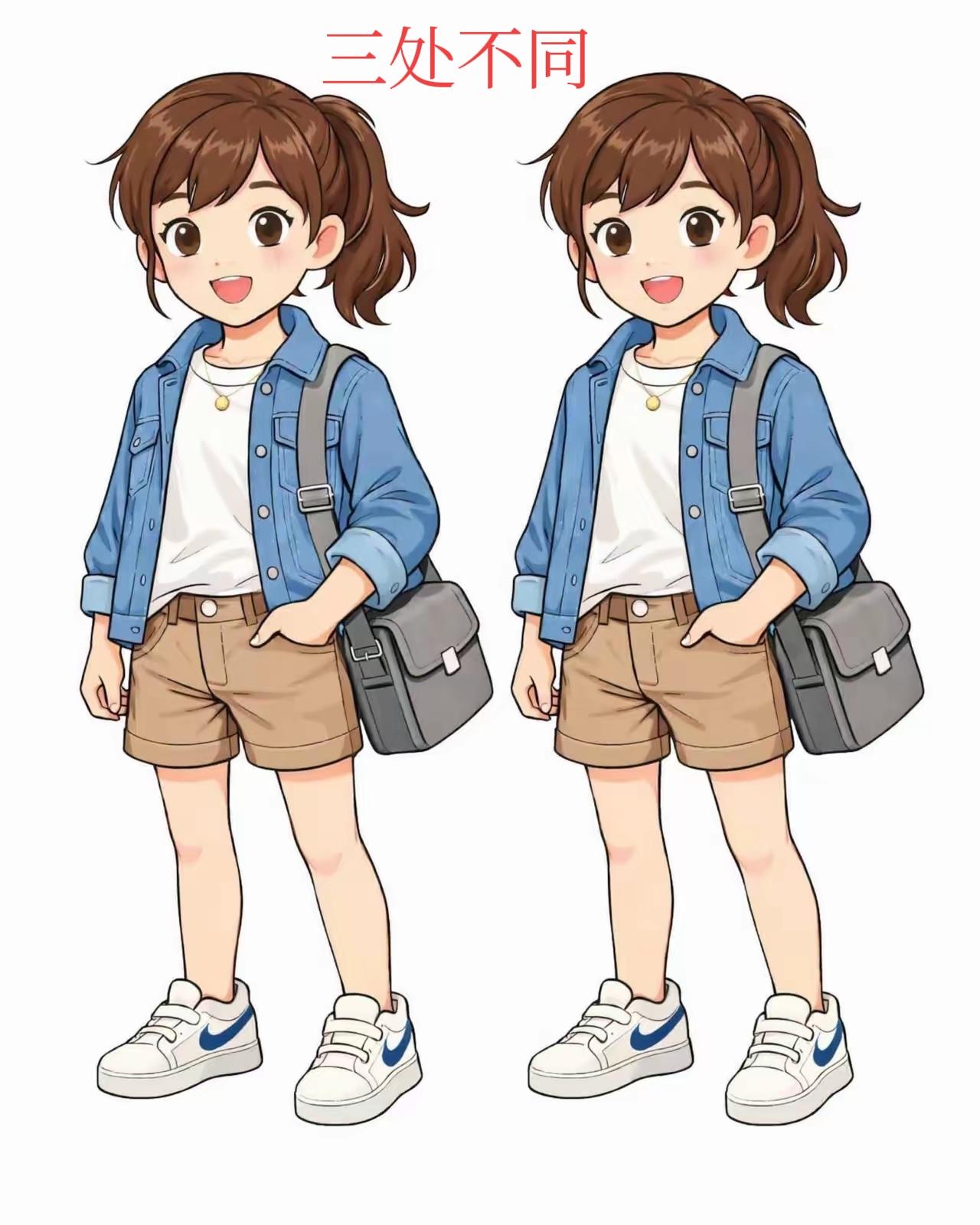 仔细看终于在一分钟内找出来三处不同自我感觉良好你可以么？一分钟哟[笑哭