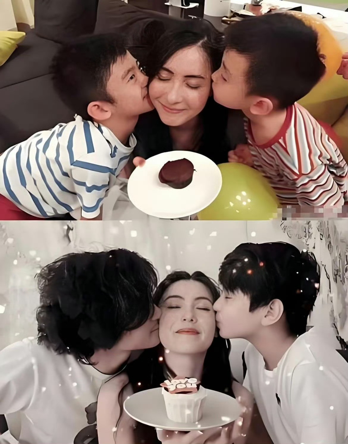 张柏芝带两个儿子逛街张柏芝是真的很爱小孩，一个人也把三个儿子带的很好！​​​