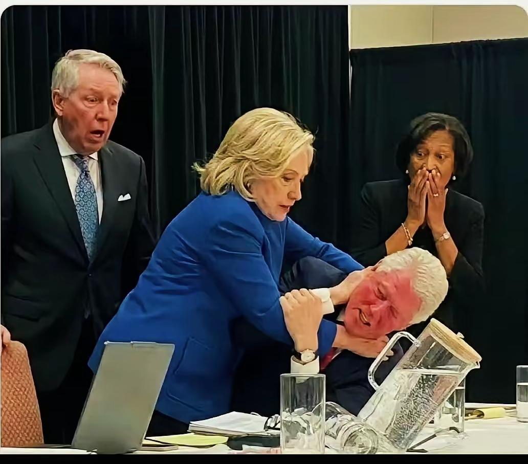 据说这才是希拉里参加萝莉岛听证会的真实场景，哈哈！网友们真有才！希拉里政治才