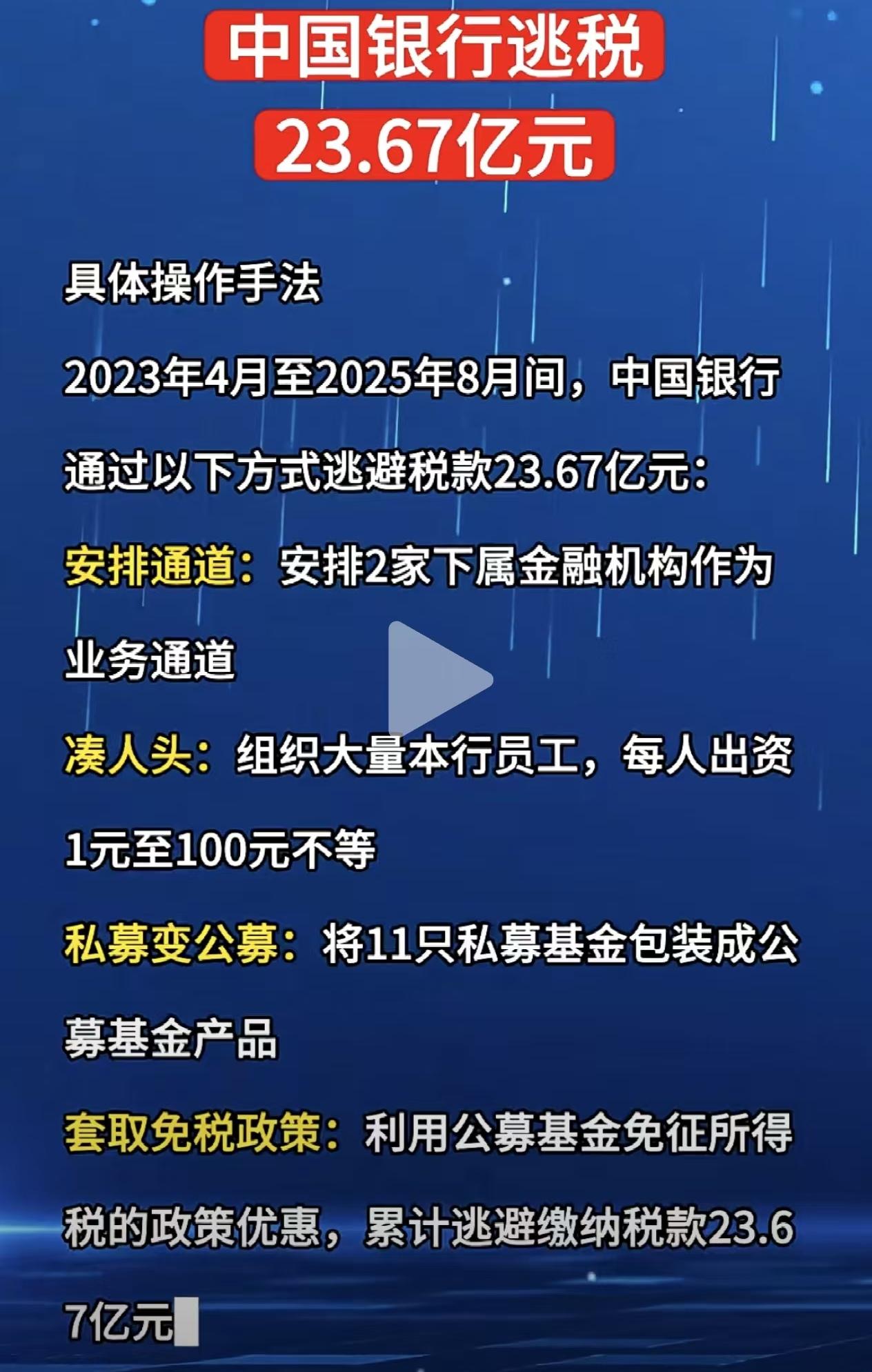 中国银行被审计署点名偷逃巨额税款，小编实在看不懂，有几点疑问一，作为国有四大行