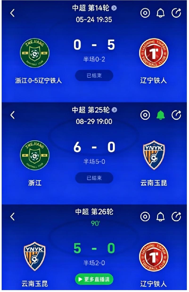 浙江绿城、辽宁铁人、云南玉昆这三支球队之间的这三场比赛被球迷调侃为“诚信互刷”？