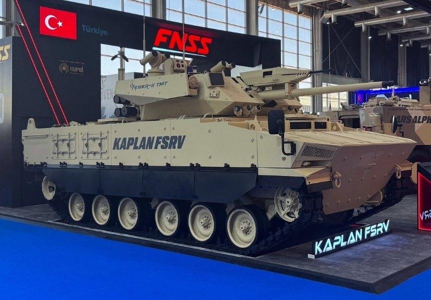 （利雅得2026世界防务展）土耳其FNSS公司在卡普兰FSRV轻型坦克上展示了T