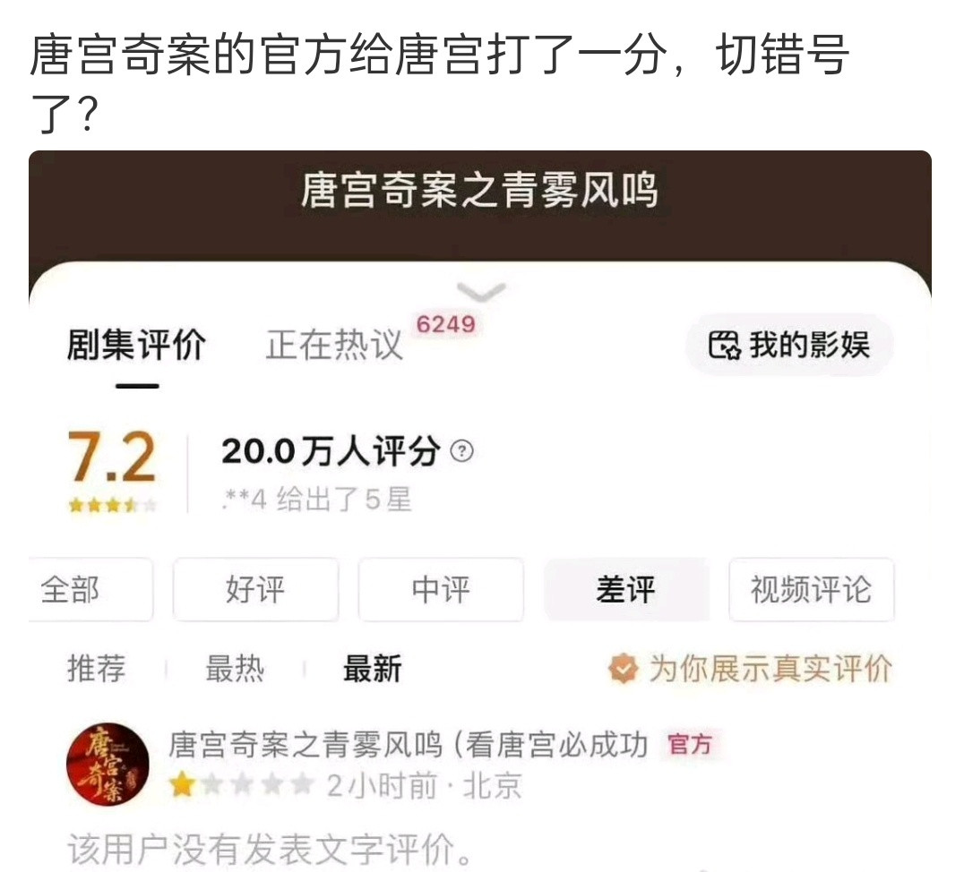 看来白鹿粉丝也很不满《唐宫》啊