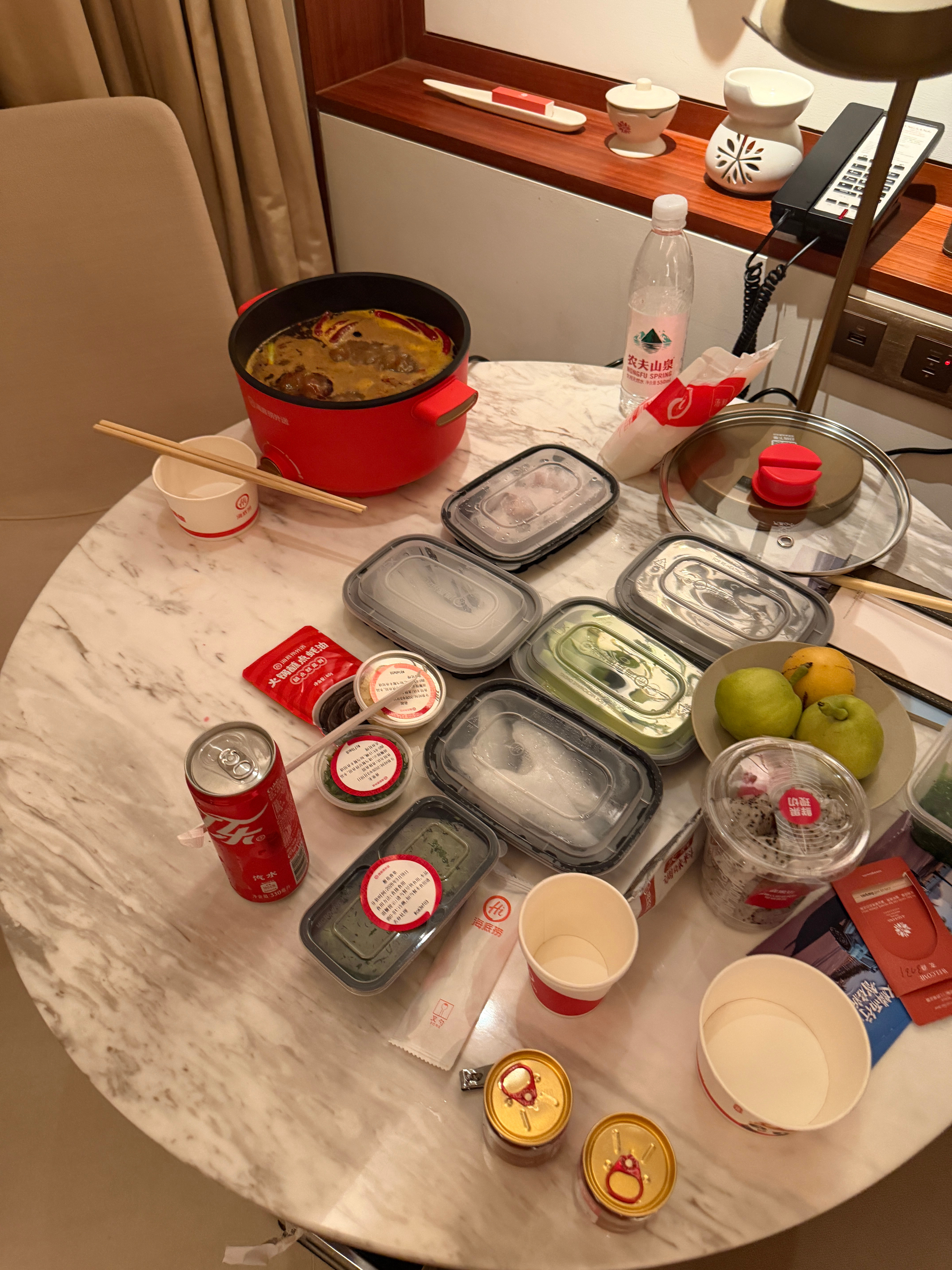 对自己是不是太好了出差的酒店也要整点火锅