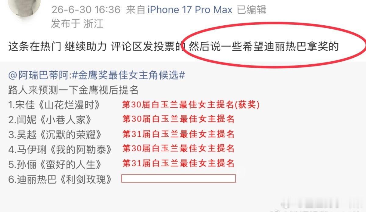 金鹰奖不会作茧自缚，不说曾经李慧珍这个污点，就说真正公平公开的入选。需要扶持的年