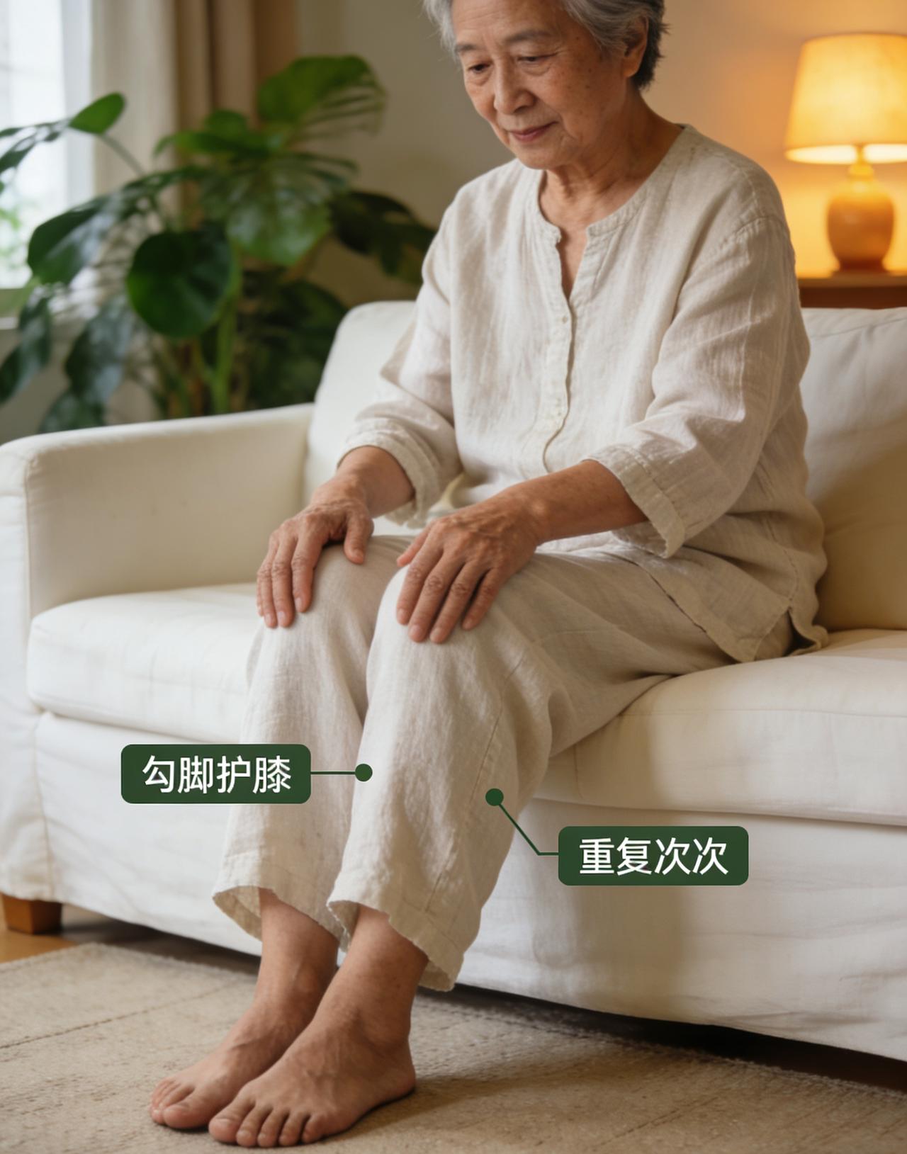 中老年人膝盖老化，爬楼、走路疼，别再瞎练深蹲、跑步了，越练越伤！分享3个坐着就能