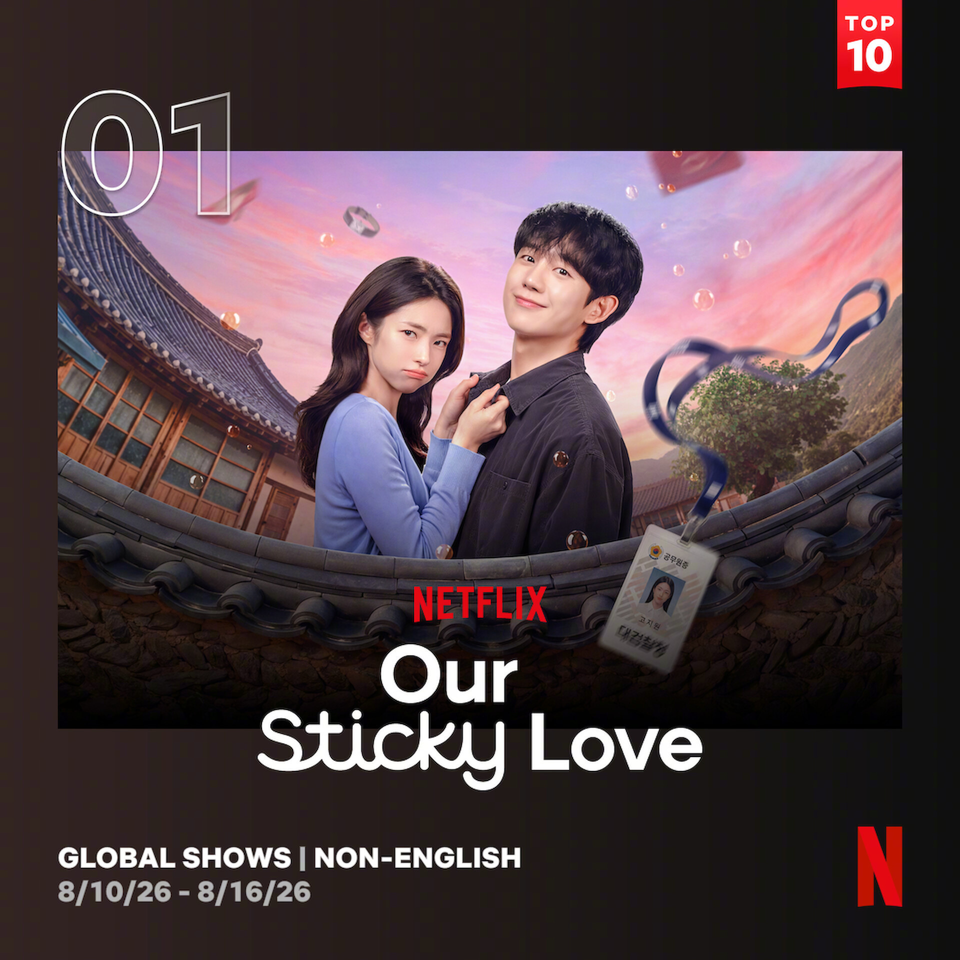8/10～8/16Netflix非英语区电视播放量Top10入榜韩剧1我的