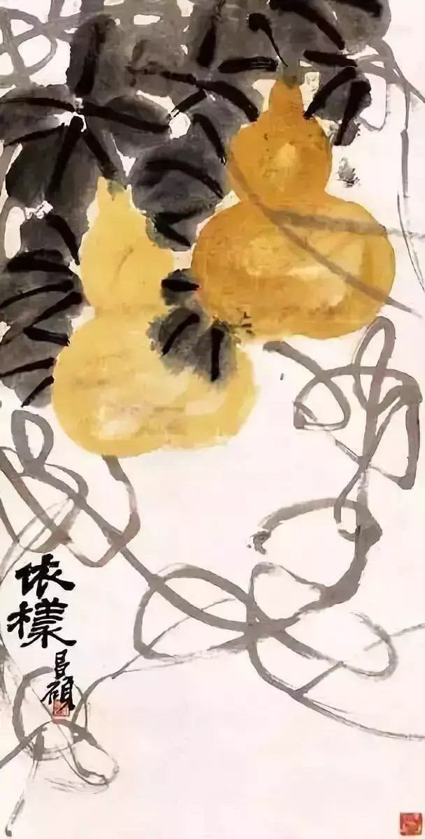 吴昌硕葫芦。吴昌硕（1844~1927）浙江安吉人。“诗、书、画、印”四绝的一