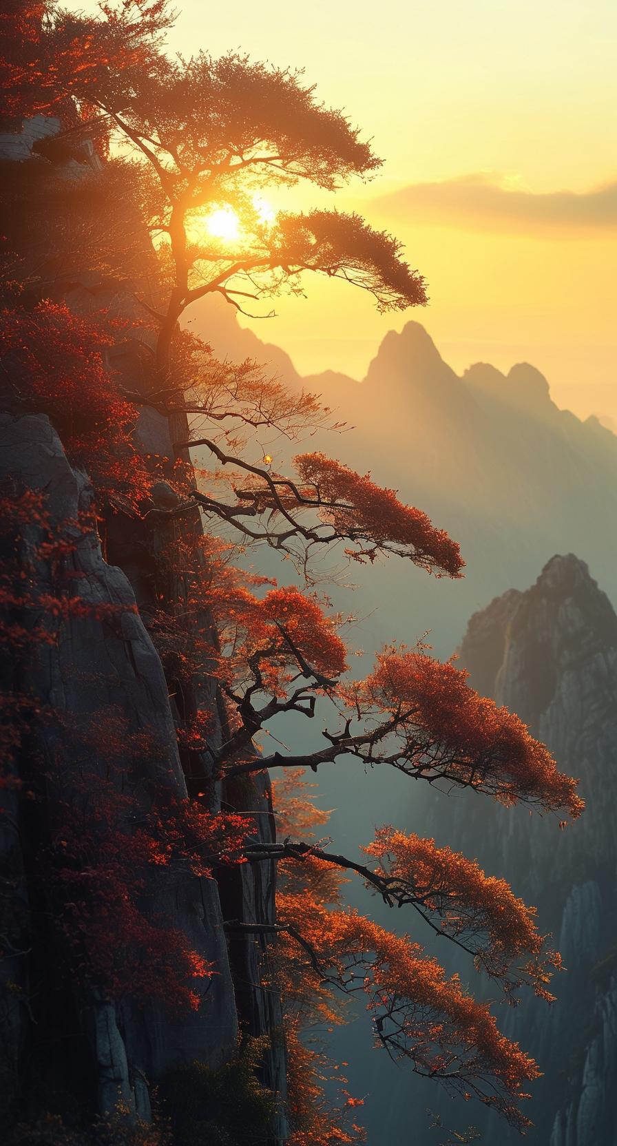 赏析：这幅对联中，我创作的上联“行一路弯弯曲曲”与下联“望十里错错落落”相映成趣