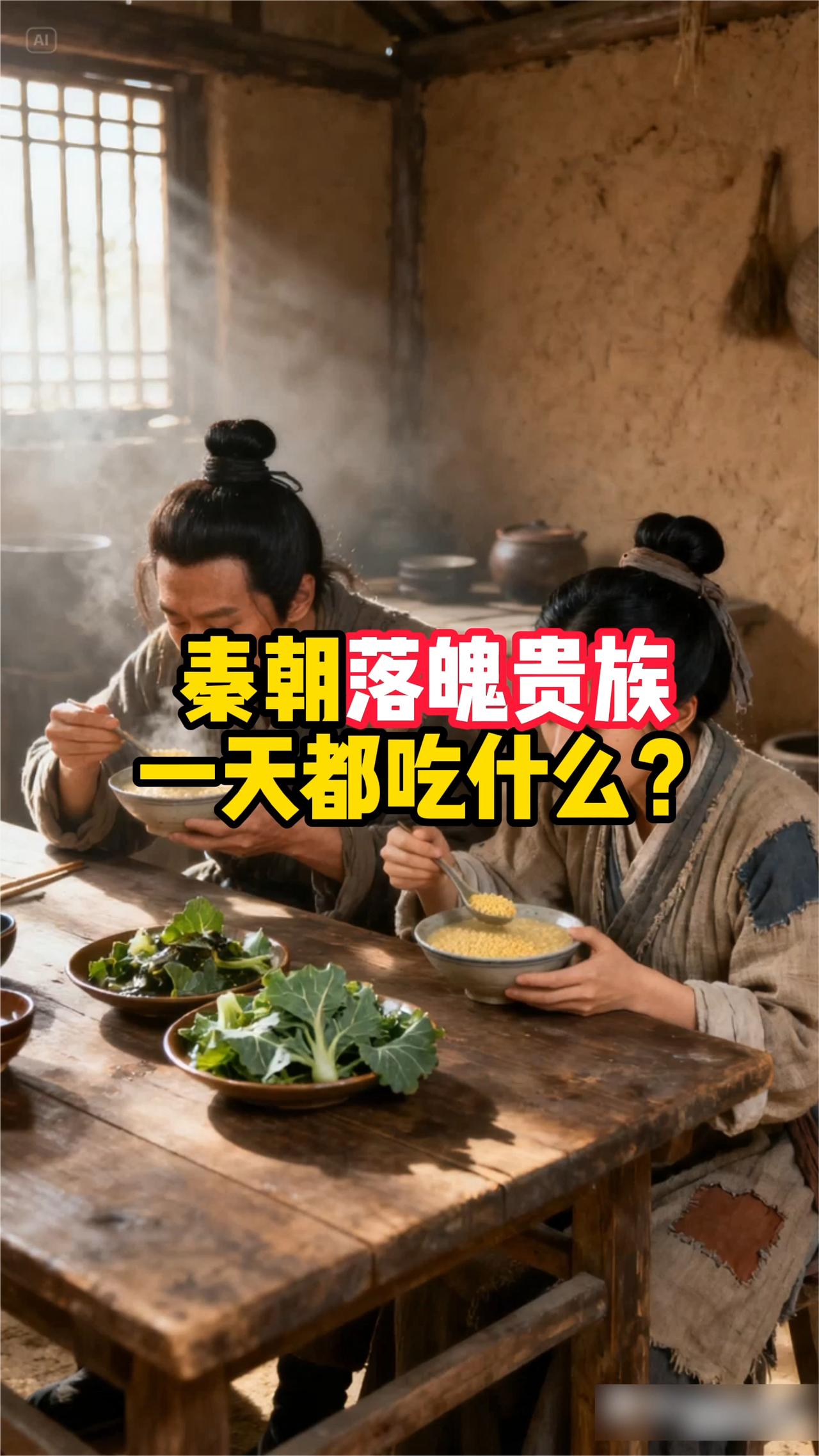 秦朝落魄贵族一天都吃什么？秦朝落魄贵族一日四餐：·午餐：水煮冬葵和粟(小米)