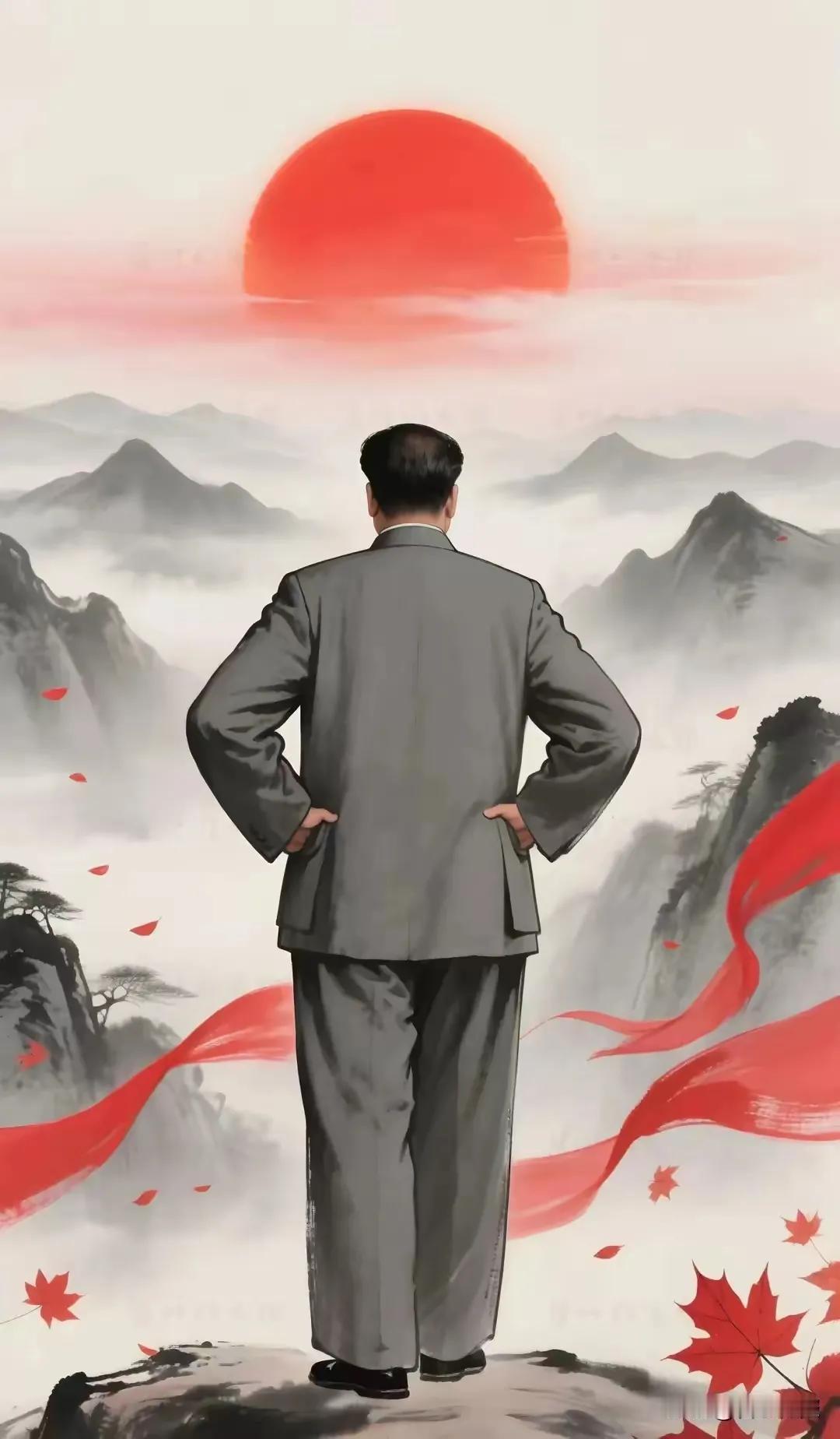 毛主席伟岸而不朽的身躯，就是中华民族的脊梁。全心全意为人民的利益而奋斗，亘古未有