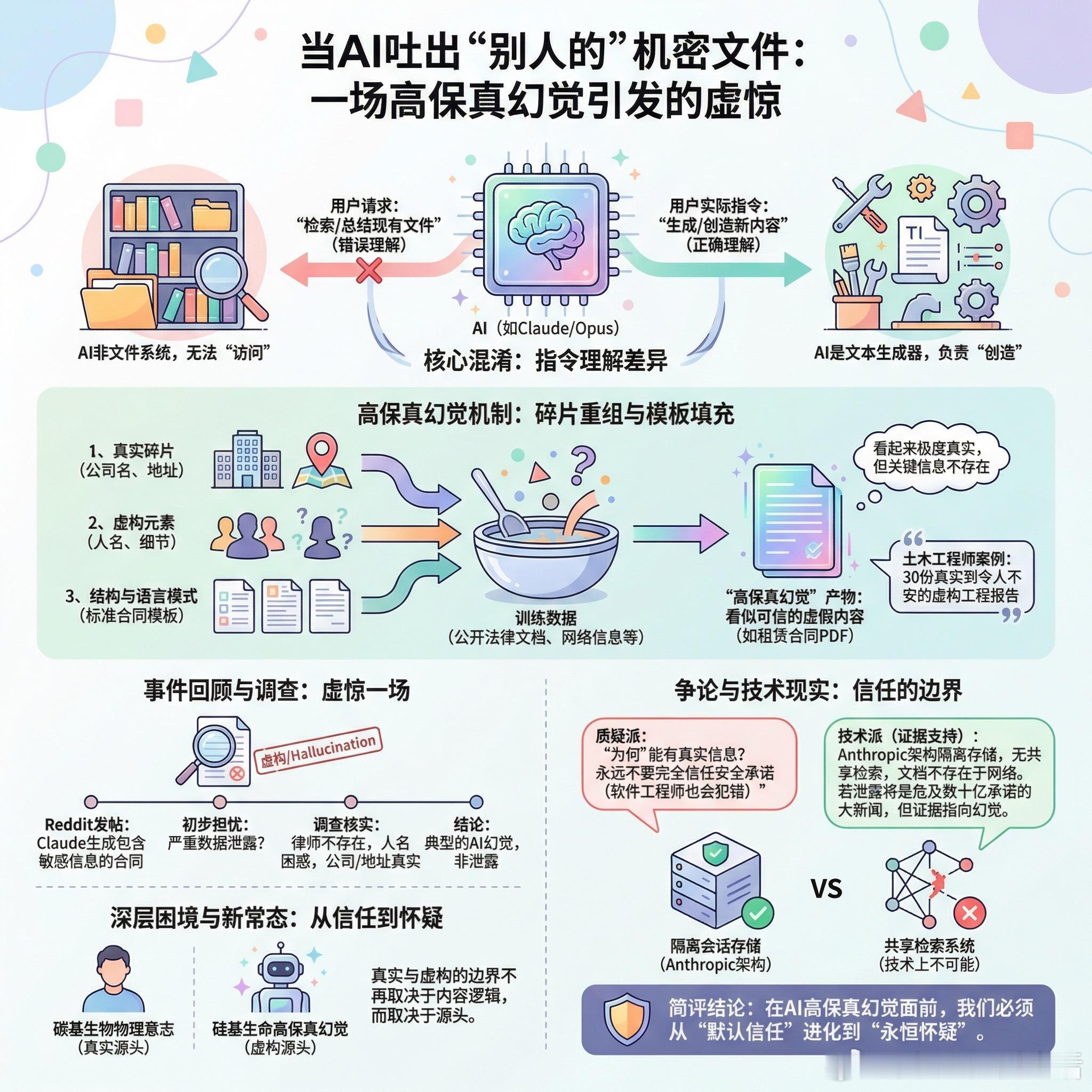 【当AI吐出“别人的”机密文件：一场高保真幻觉引发的虚惊】有人在Reddit上发
