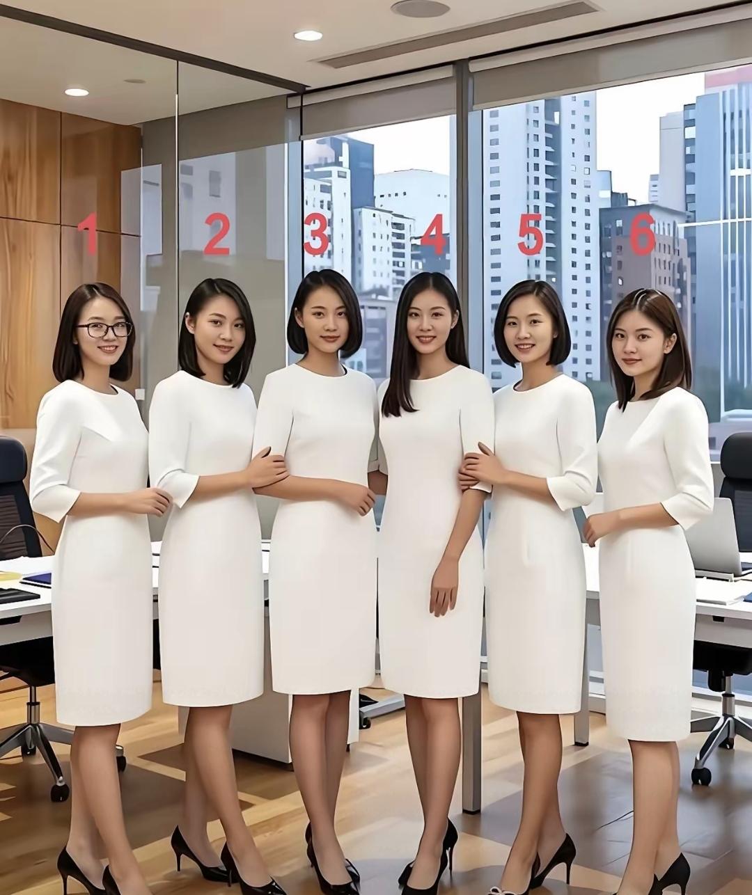 六位大美女中有一位当过兵，您能从站姿看出谁当过兵吗？