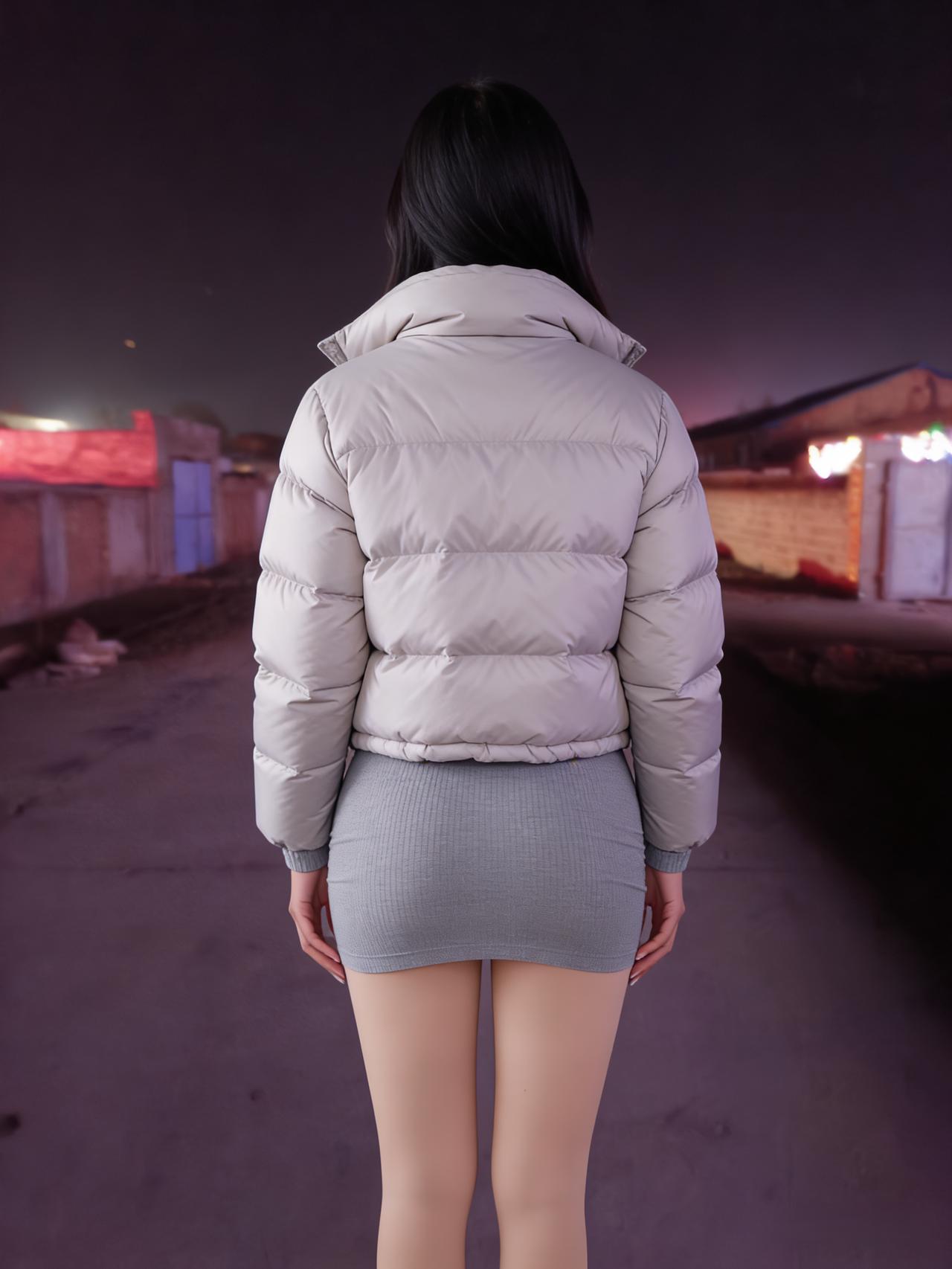 路灯把你的影子，拉成了一条河你在河的对岸，我在河的这头羽绒服的褶皱里，藏着未