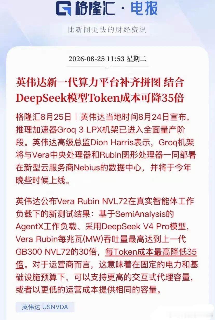 大A清晨！利好！英伟达新一代Vera+Rubin芯片量产，推理