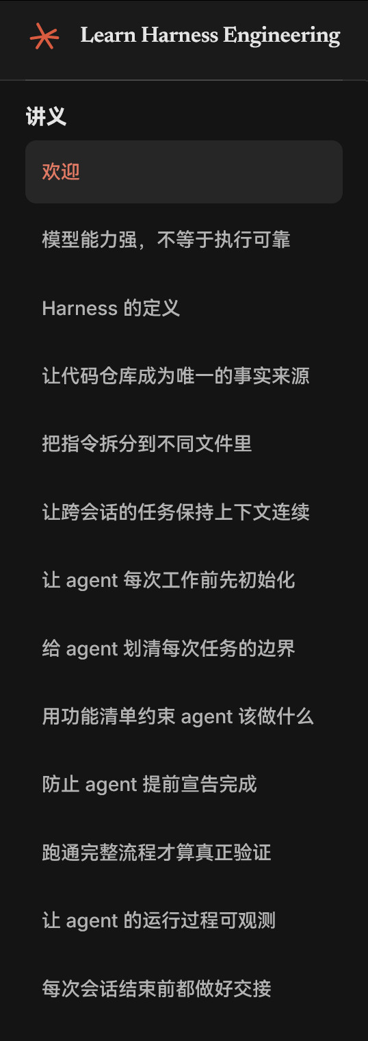 一份HarnessEngineering教程：LearnHarnessEn
