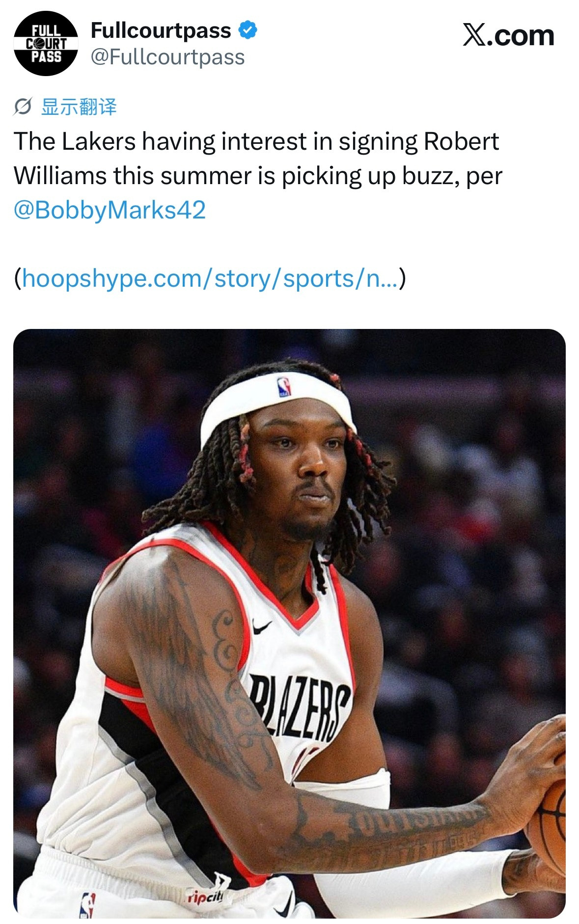 BobbyMarks：目前热度最高的名字——上周在芝加哥联合试训期间，有多支球