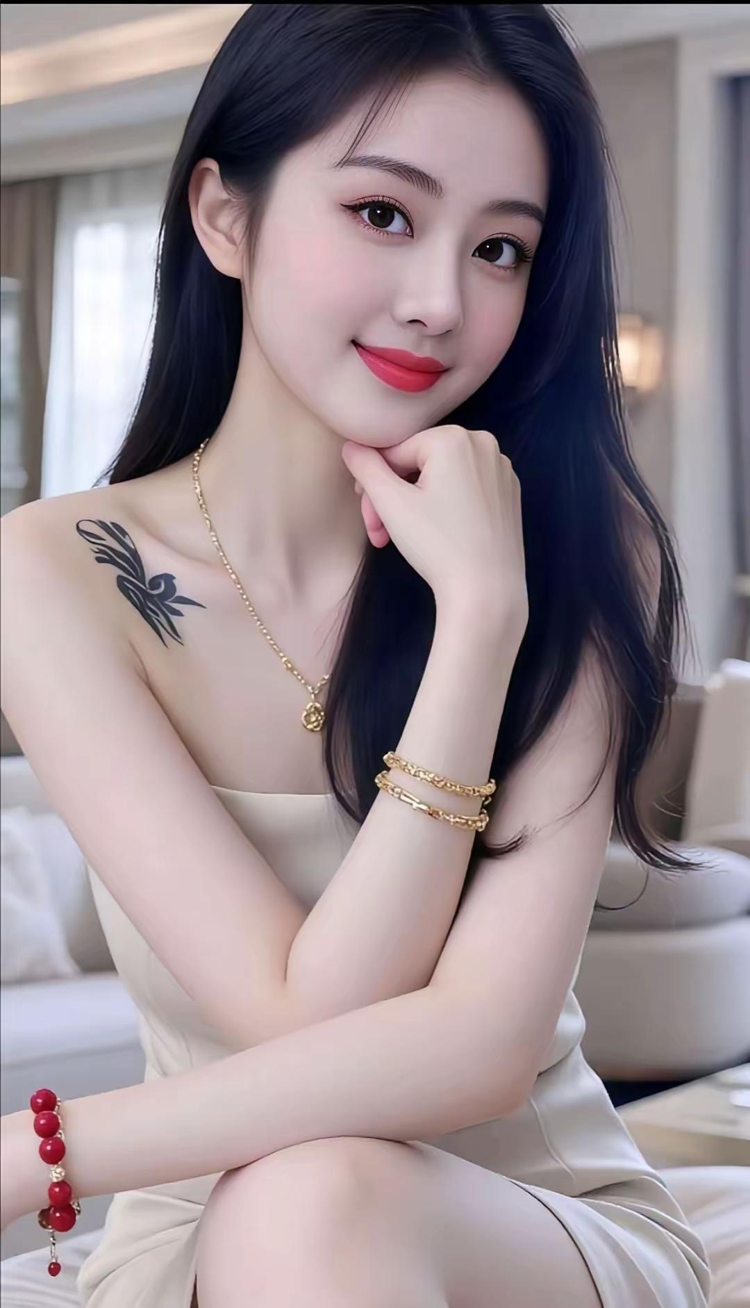 看到“优雅黑发少女，甜美笑容，时尚穿搭，精致配饰，清新自然”，脑海里立马浮现出刘