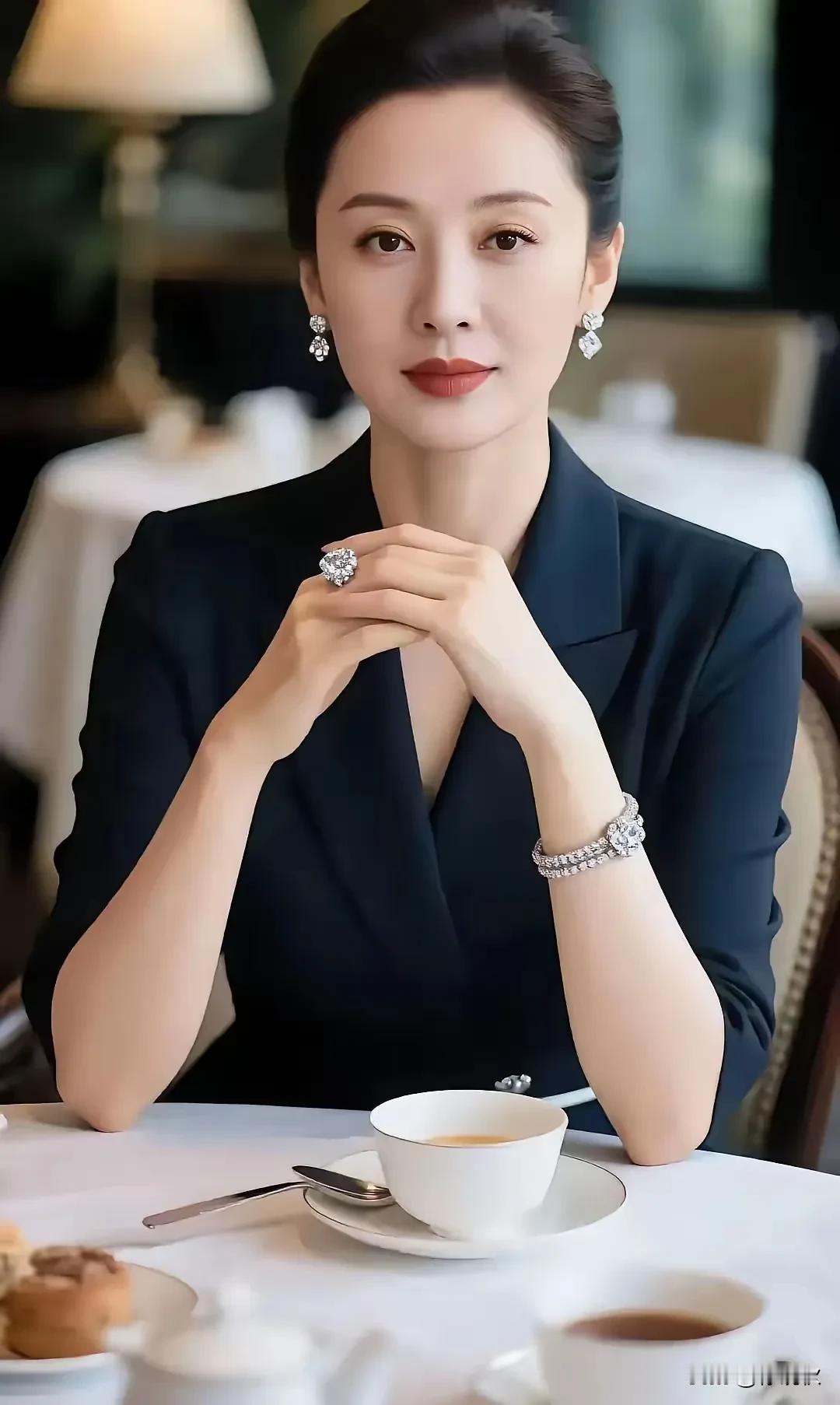 富婆长的太好看，老头总是想窥探。心情愉悦解眼馋，秀色可餐在嘴边。