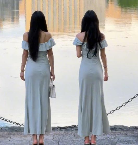 看到图一，突然就懂了，为什么男人都喜欢刘亦菲。图一的两位女生穿的是一样的裙子，