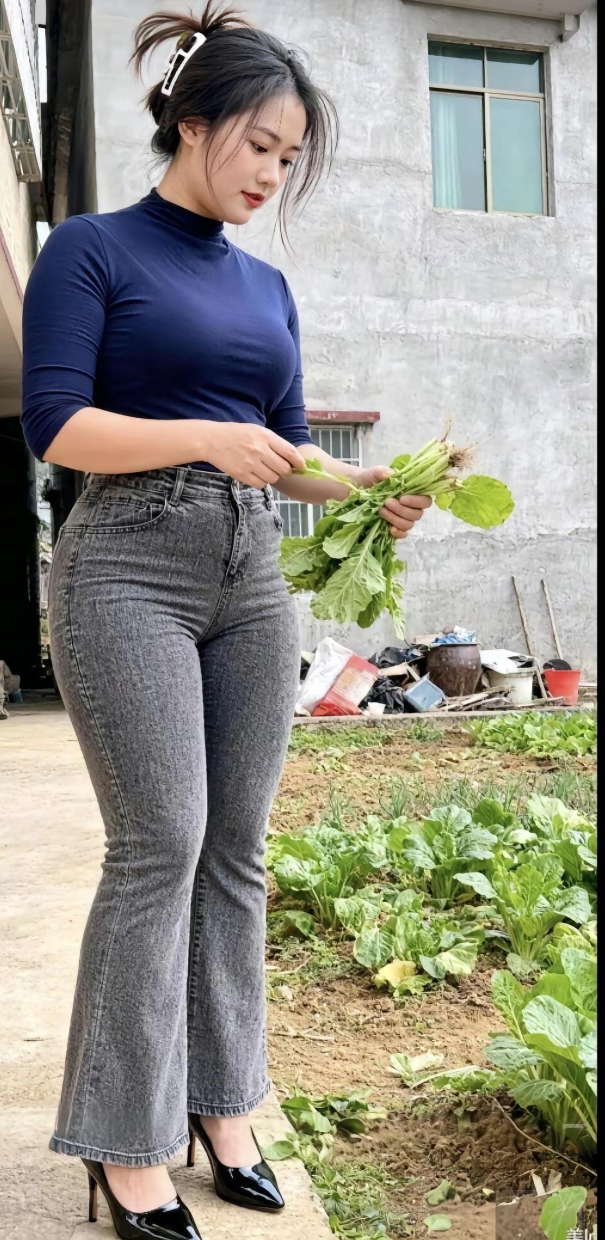捣练子·佳人撷蔬鲜菜翠，露凝珠，纤手轻摘趁嫩初。莫道蔬肴身价贵，鲜甘滋味
